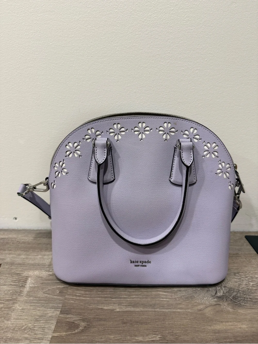 kate spade Lilac Floral Cutout Dome Satchel